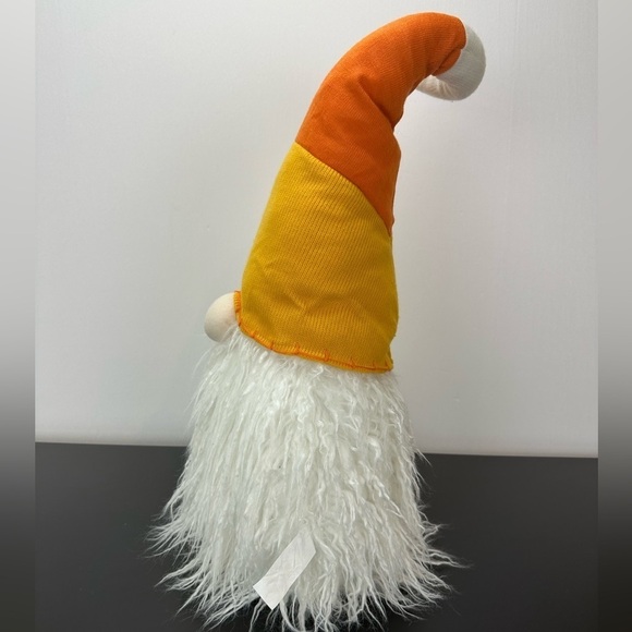 Gnome Candy Corn Hat Decoration Moldable Hat Stone Filled Bottom Fall Halloween - Picture 2 of 11